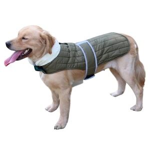 Joy Dog olive green puffer jacket, size small, NIB.